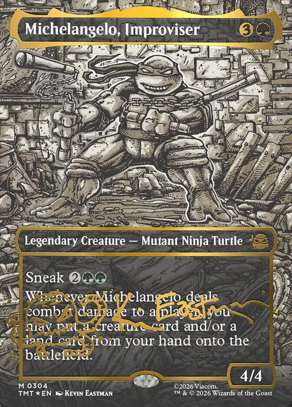 Michelangelo, Improviser (Borderless) (Gold-Stamped Signature) - Magic: The Gathering