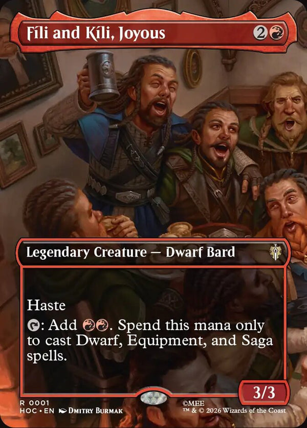 Fili and Kili, Joyous (Borderless) - Magic: The Gathering