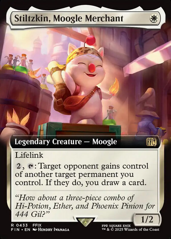 Stiltzkin, Moogle Merchant (Extended Art) - Magic: The Gathering