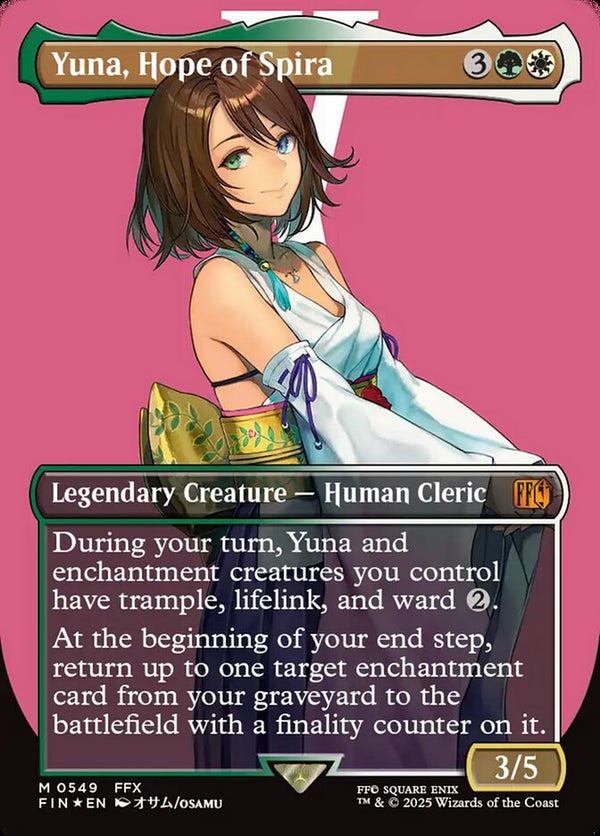 Yuna, Hope of Spira (Borderless) (Surge Foil) - Magic: The Gathering