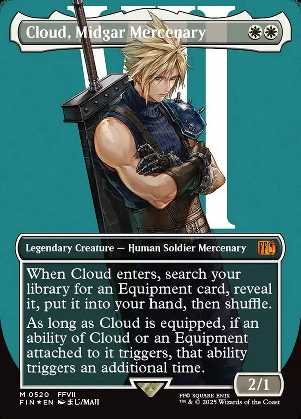 Cloud, Midgar Mercenary (Borderless) (Surge Foil) - Magic: The Gathering