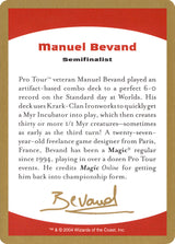 2004 Manuel Bevand Biography Card - Magic: The Gathering