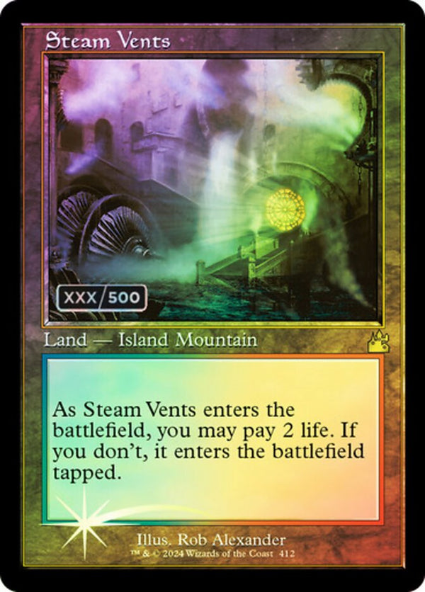 Steam Vents (Retro Frame) (Serial Numbered) - Magic: The Gathering