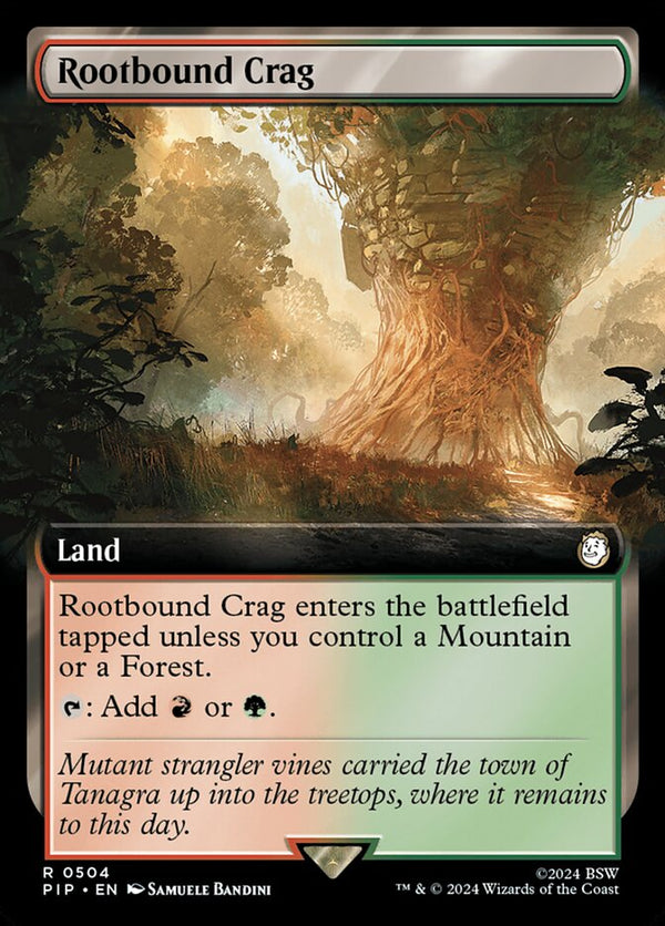 Rootbound Crag (Extended Art) - Magic: The Gathering