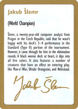 1997 Jakub Slemr Biography Card - Magic: The Gathering