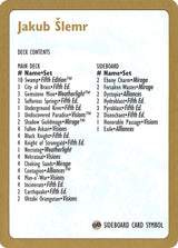 1997 Jakub Slemr Decklist Card - Magic: The Gathering