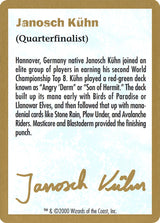 2000 Janosch Kuhn Biography Card - Magic: The Gathering