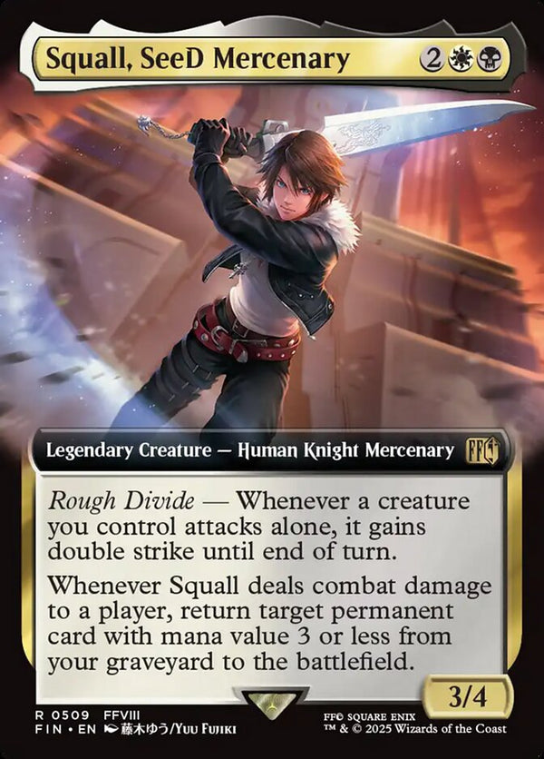 Squall, SeeD Mercenary (Extended Art) - Magic: The Gathering
